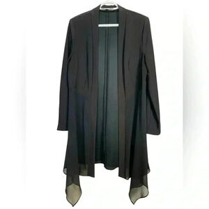 Melanie Lynn Black Duster with Sheer Insert Size Medium